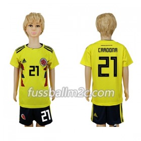 Fußballtrikots Kolumbien Cardona 21 Kinder Heim Trikotsatz WM 2018